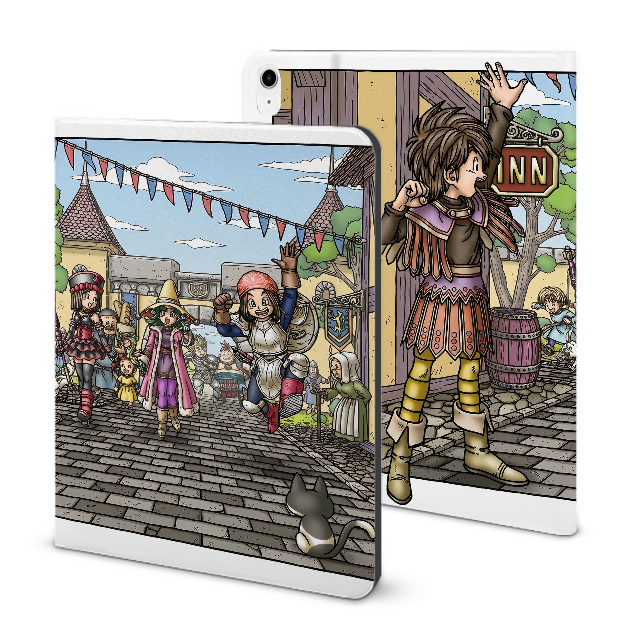 （画像用） ドラゴンクエスト Doragon Kuesuto Dragon Quest IPad ケース ブック型 PUレザー TPU 耐衝撃 軽量 薄型 ペン収納なし 全面保護 IPad 各モデル対応